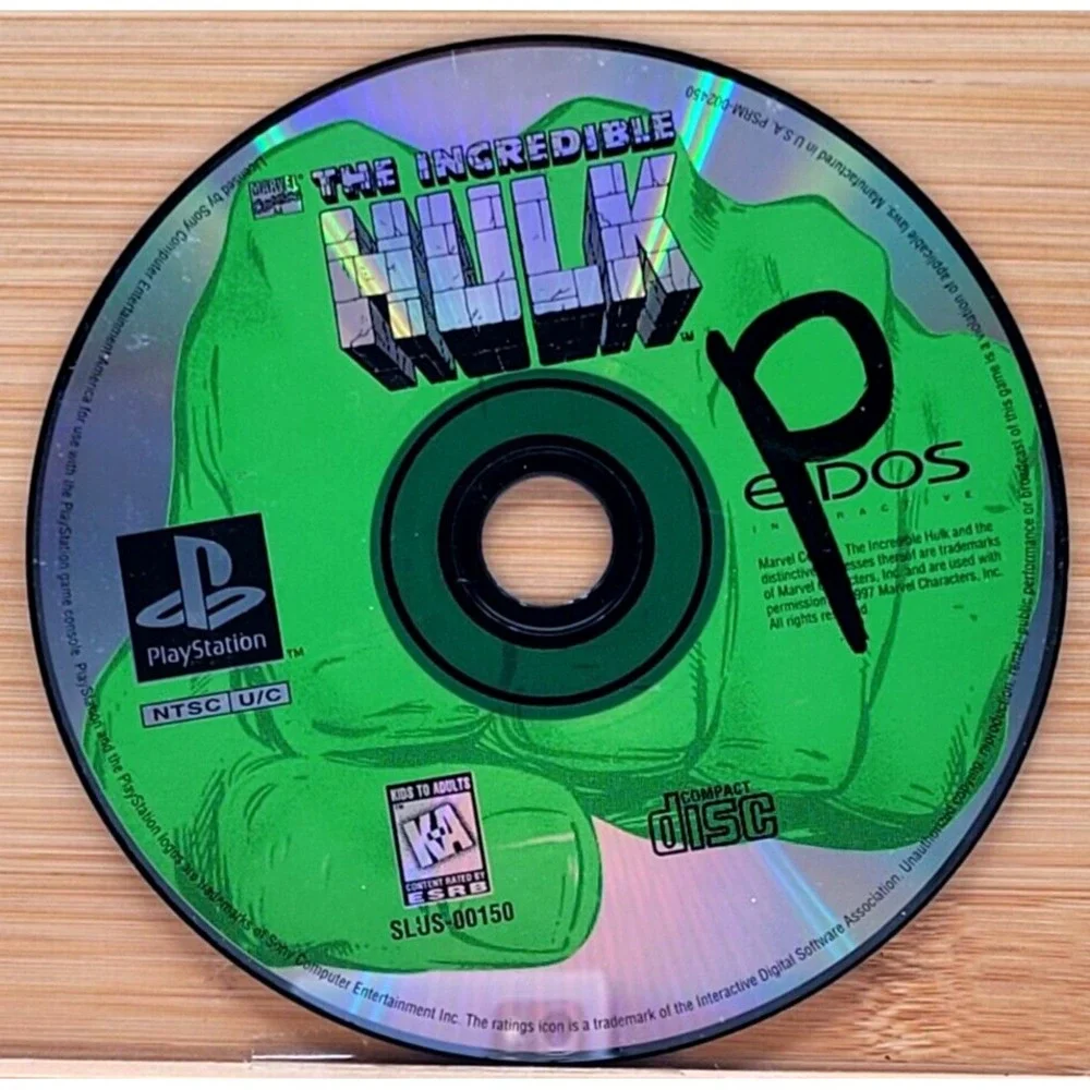 THE INCREDIBLE HULK PS1 PLAYSTATION 1‎ GAME DISC ONLY
